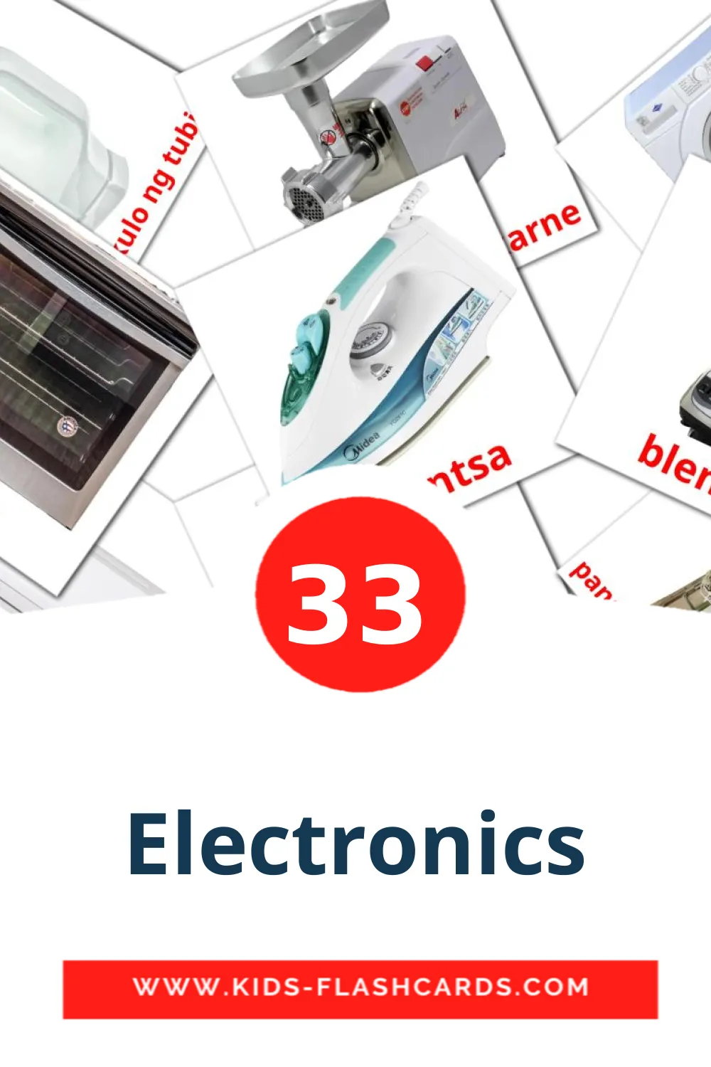 33 Electronics Picture Cards for Kindergarden in filipino