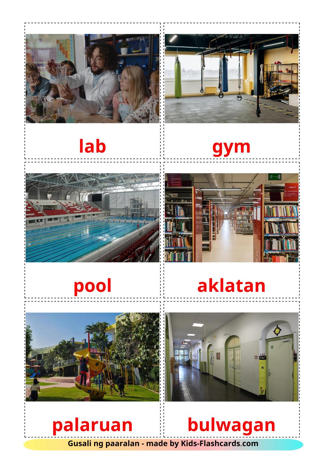 Bâtiment scolaire - 17 Flashcards philippin imprimables gratuitement