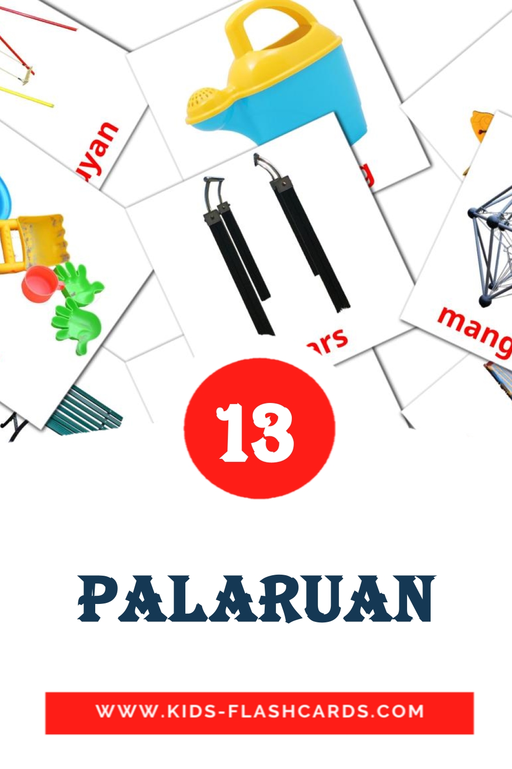 13 carte illustrate di Palaruan per la scuola materna in filippino