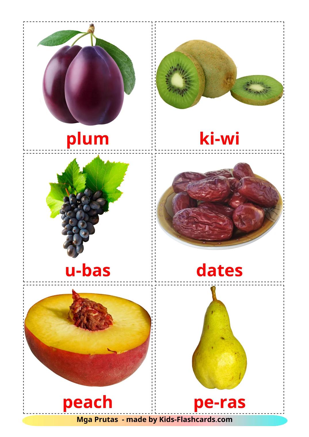 Fruits - 21 Free Printable filipino Flashcards 