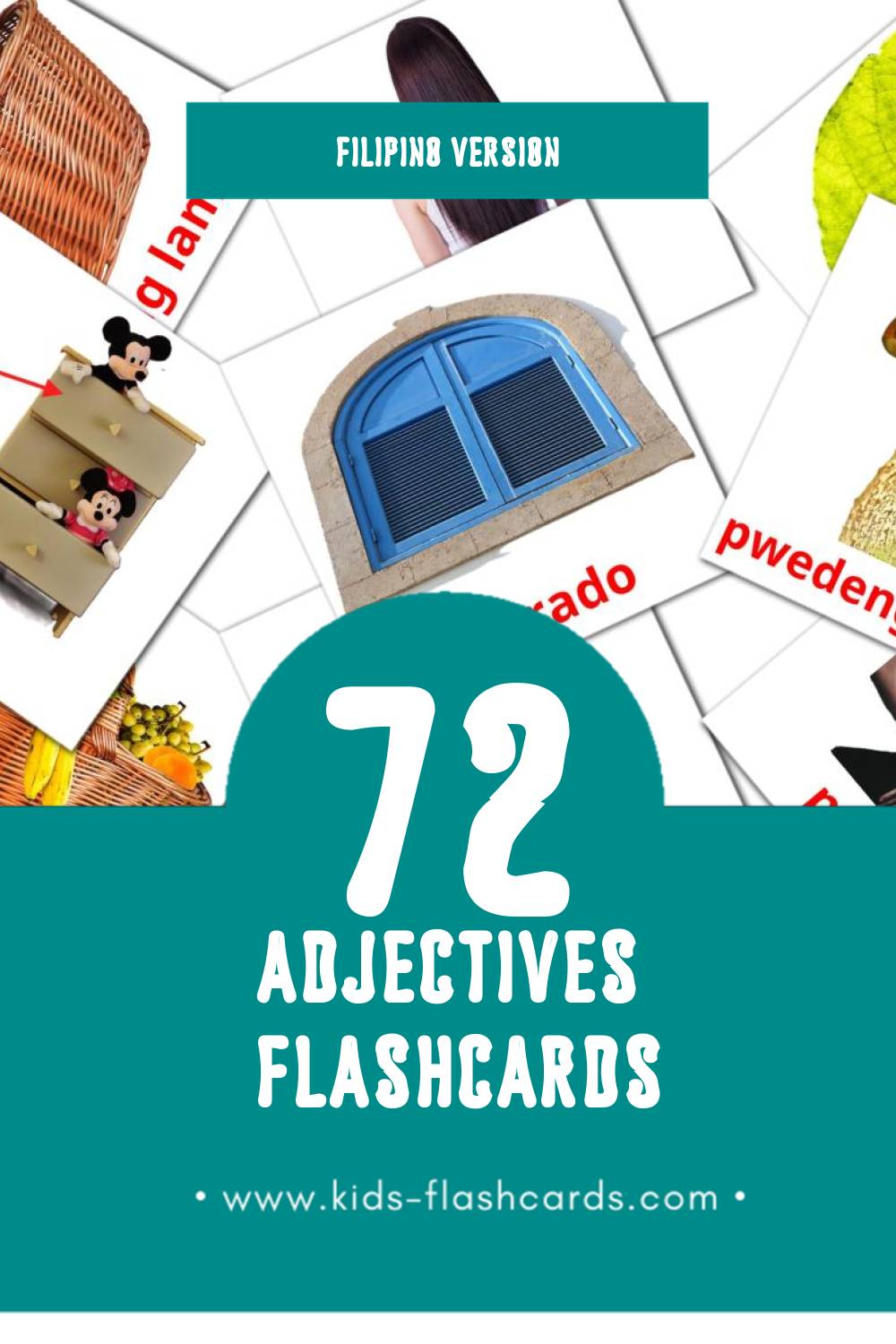 Visual Salitang pangdiwa Flashcards for Toddlers (74 cards in Filipino)
