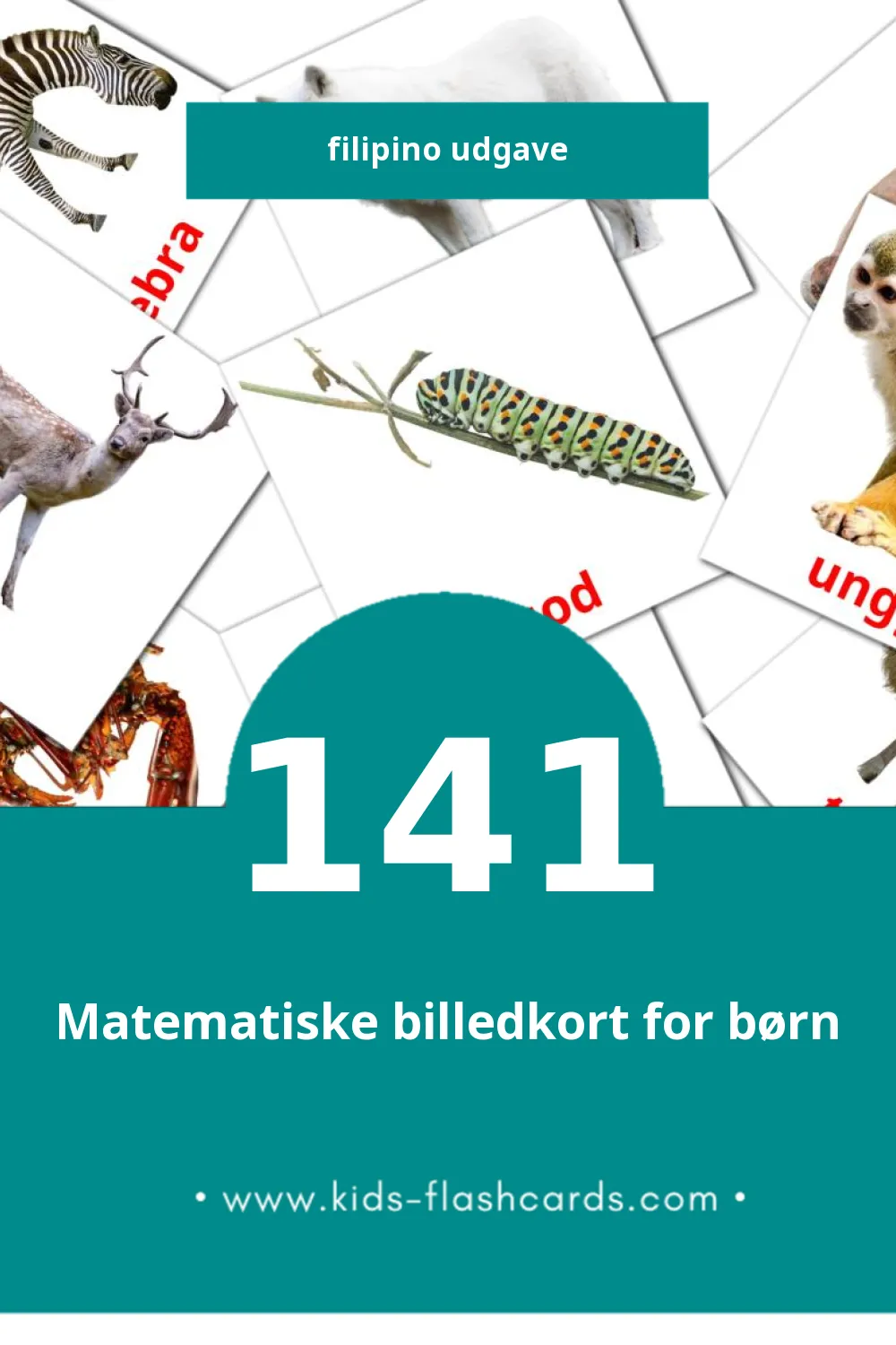 Visuelle billedkort for børn om Hayop til småbørn (141 kort på Filipino)