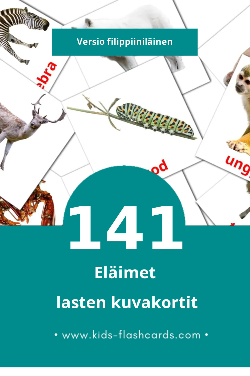 Hayop lasten kuvakortit pikkulapsille (141 korttia Filippiiniläiseksi)