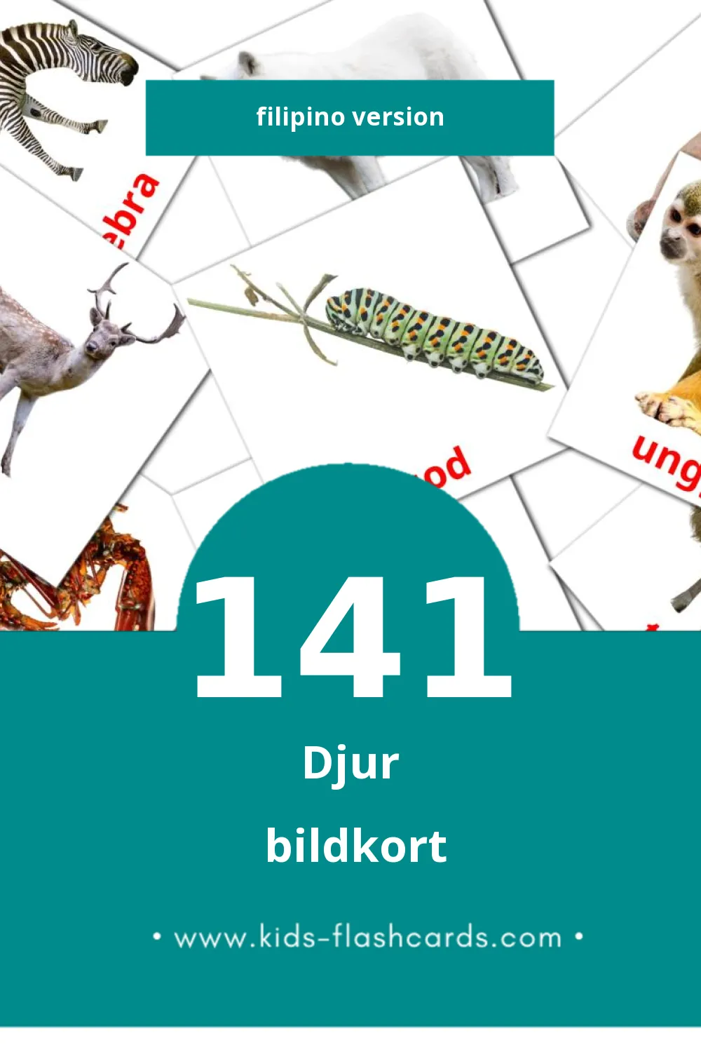 Visuella Hayop för småbarn (141 bildkort för barn på Filipino)