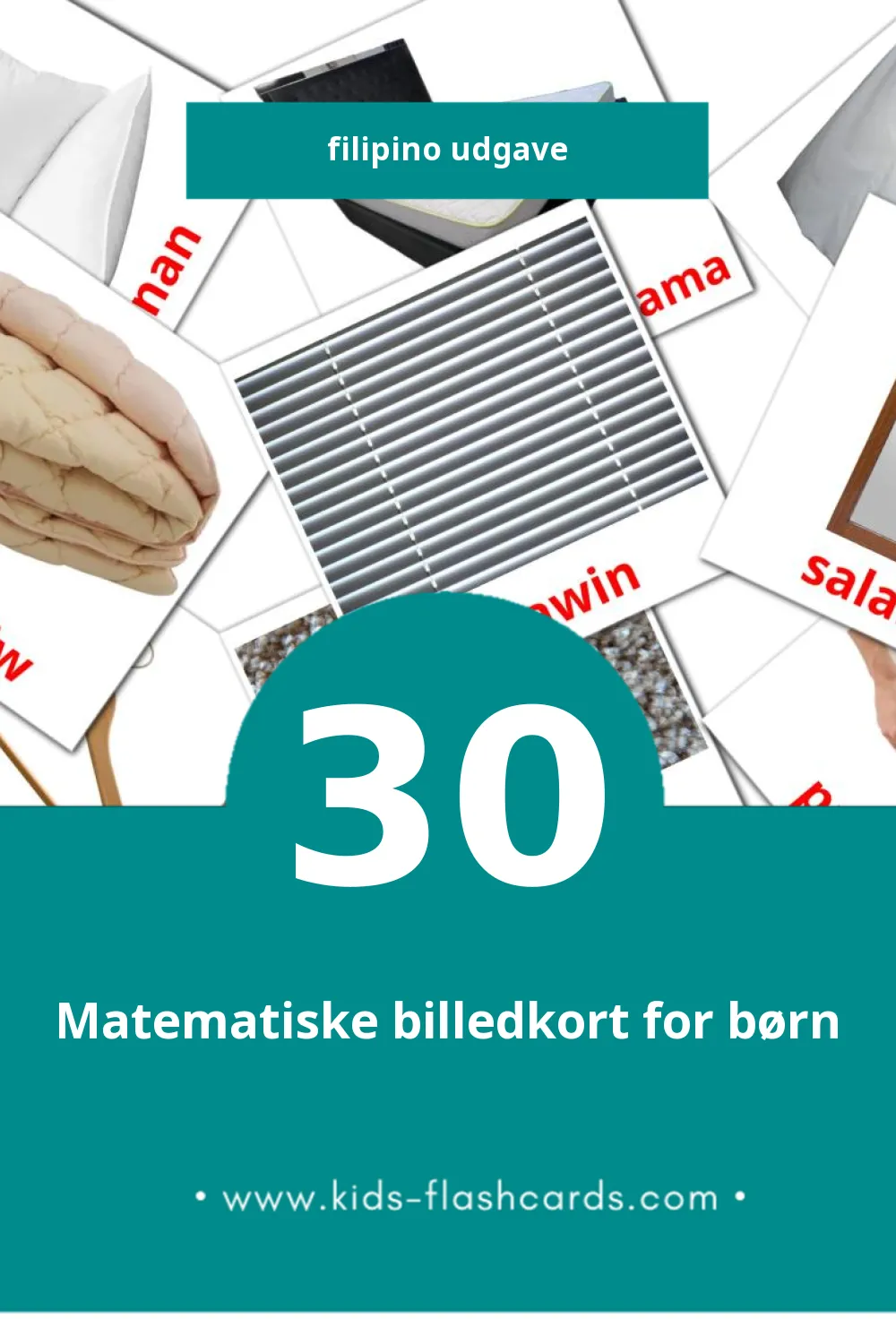 Visuelle billedkort for børn om Silid-tulugan til småbørn (30 kort på Filipino)