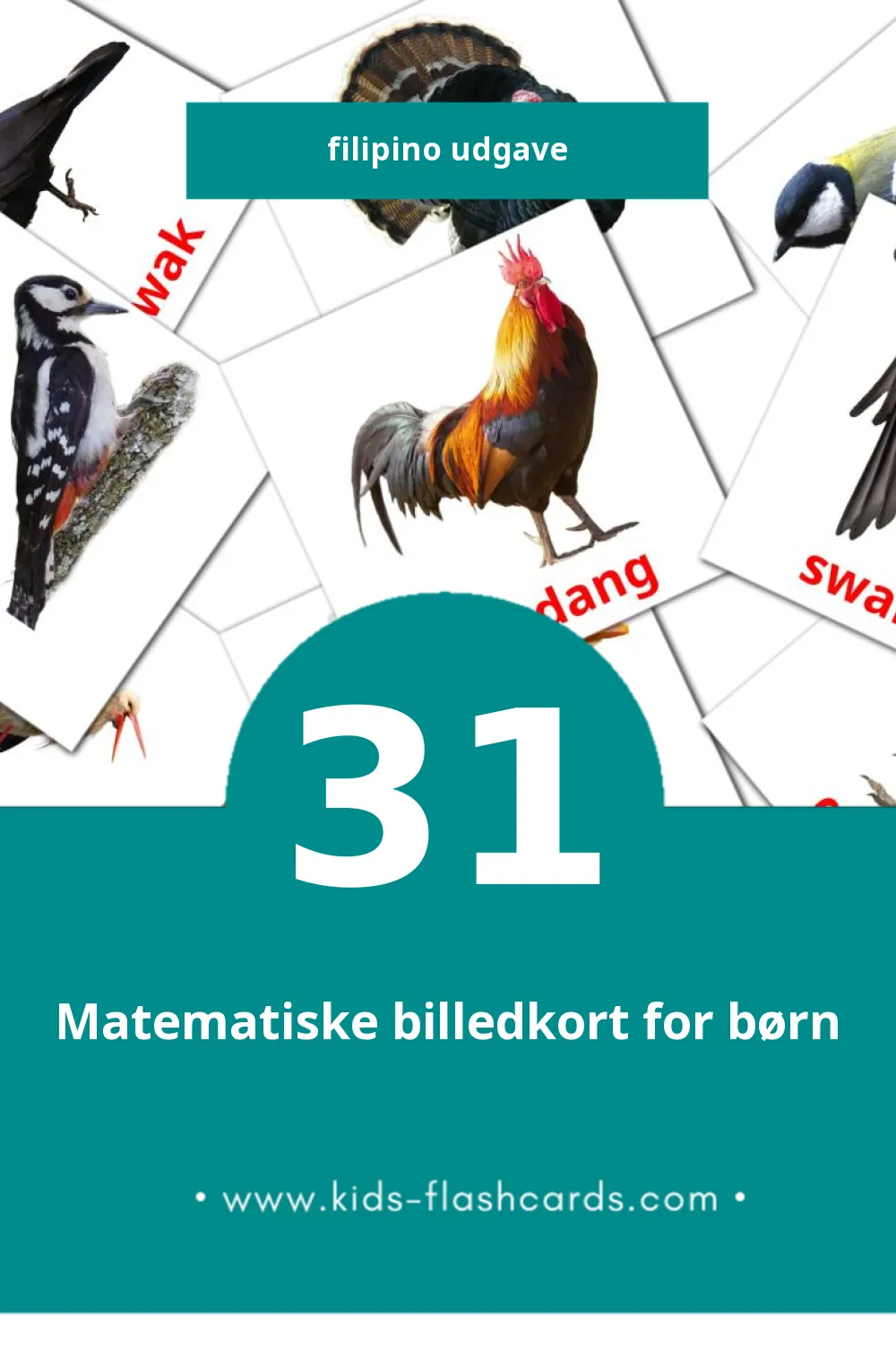 Visuelle billedkort for børn om Ibon til småbørn (31 kort på Filipino)