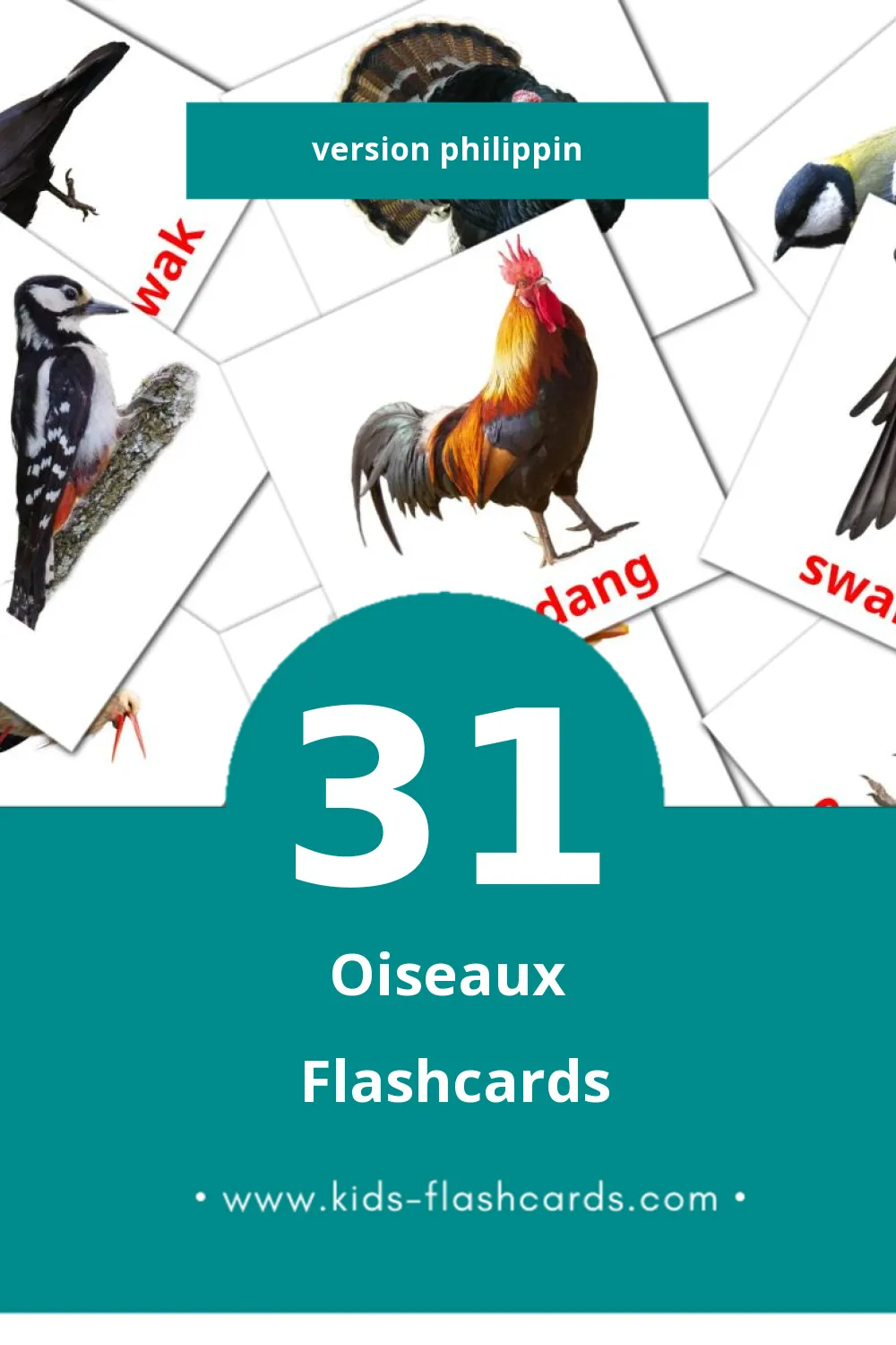 Flashcards Visual Ibon pour les tout-petits (31 cartes en Philippin)