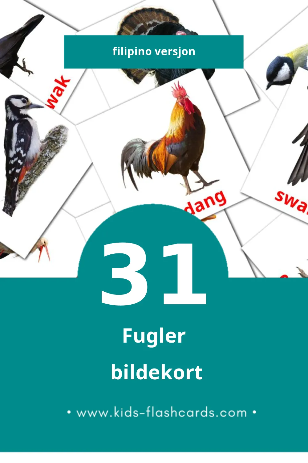 Visuelle Ibon bildekort for småbarn (31 kort på Filipino)