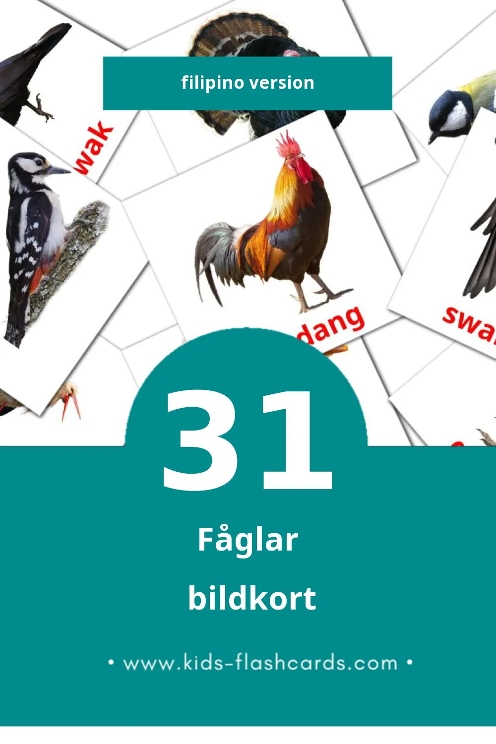 Visuella Ibon för småbarn (31 bildkort för barn på Filipino)
