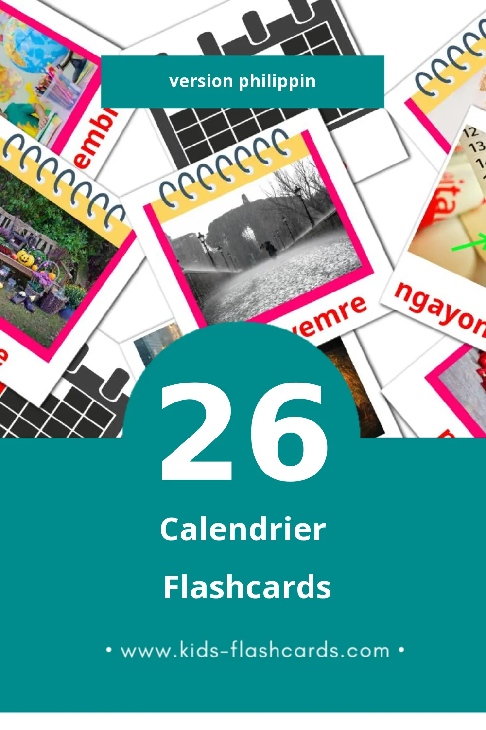 Flashcards Visual Kalendaryo pour les tout-petits (26 cartes en Philippin)