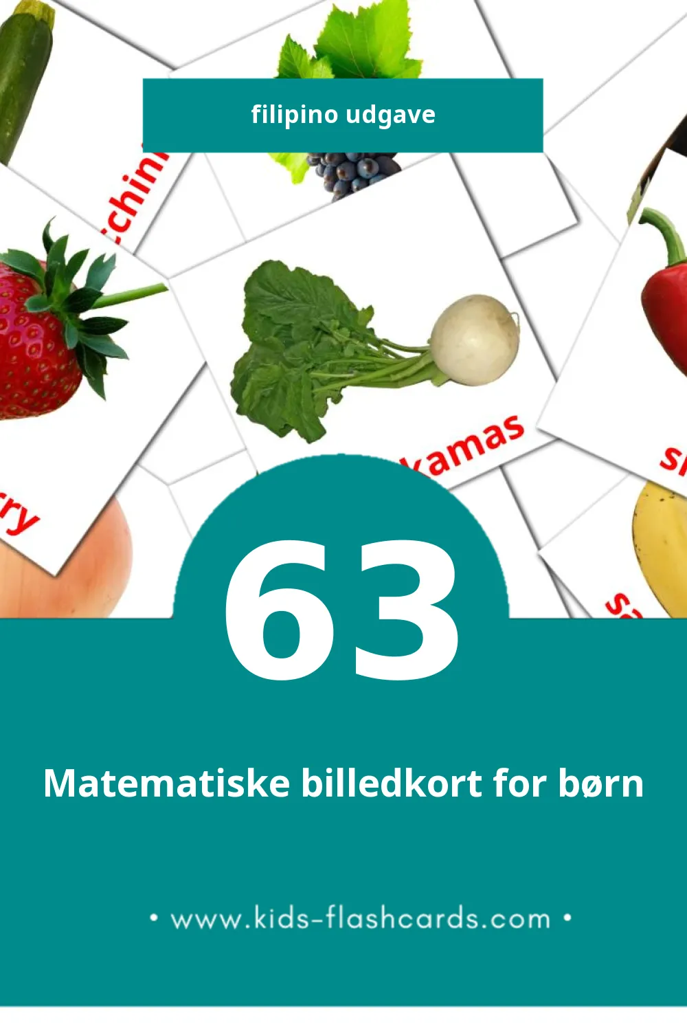 Visuelle billedkort for børn om Pagkain til småbørn (63 kort på Filipino)