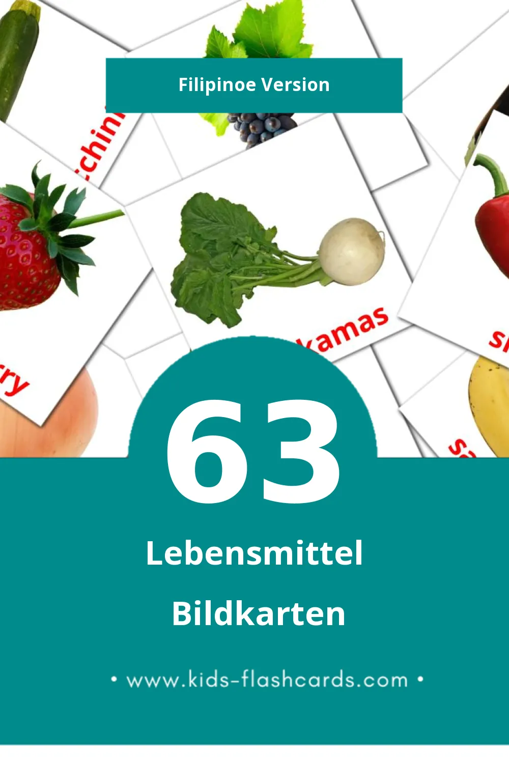 Visual Pagkain Flashcards für Kleinkinder (63 Karten in Filipino)