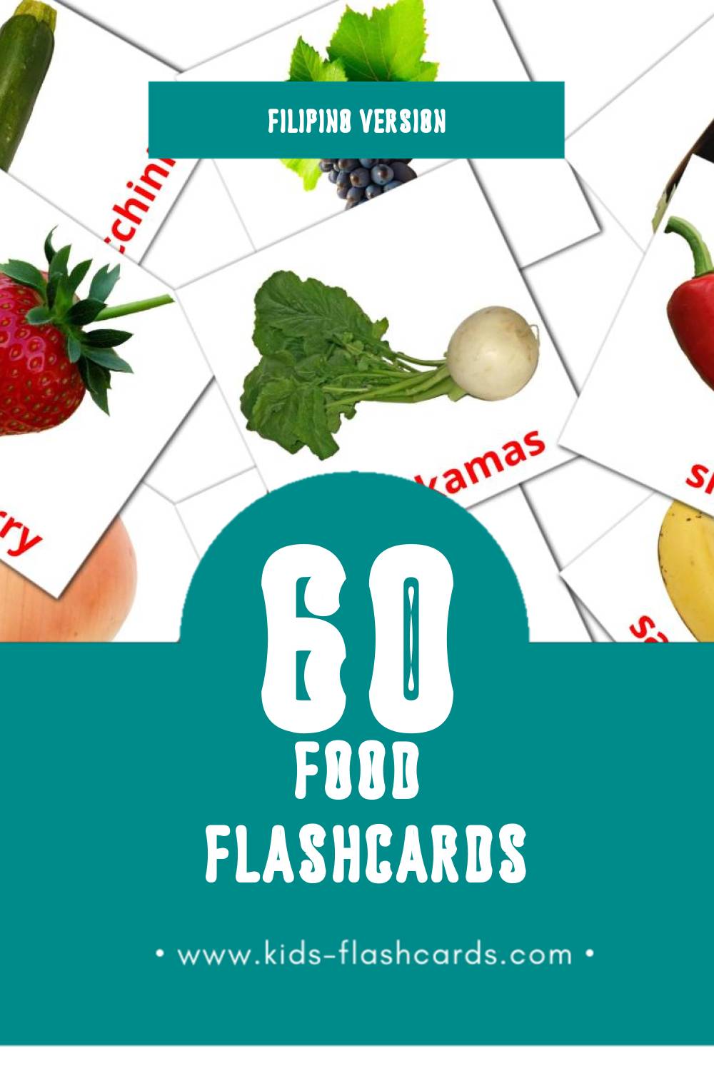 Visual Pagkain Flashcards for Toddlers (60 cards in Filipino)
