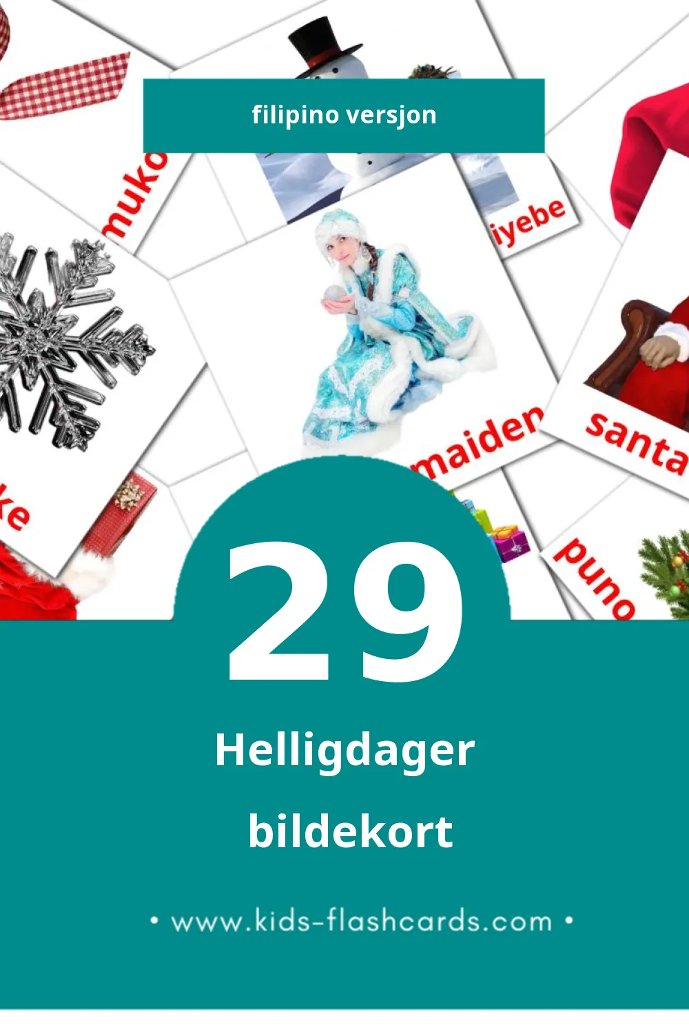Visuelle Piyesta Opisyal bildekort for småbarn (29 kort på Filipino)