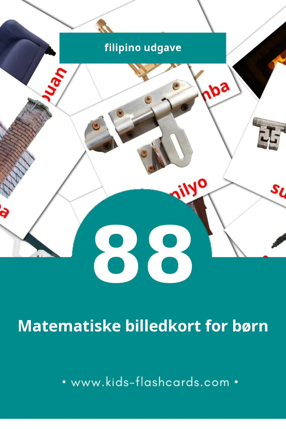 Visuelle billedkort for børn om bahay til småbørn (88 kort på Filipino)