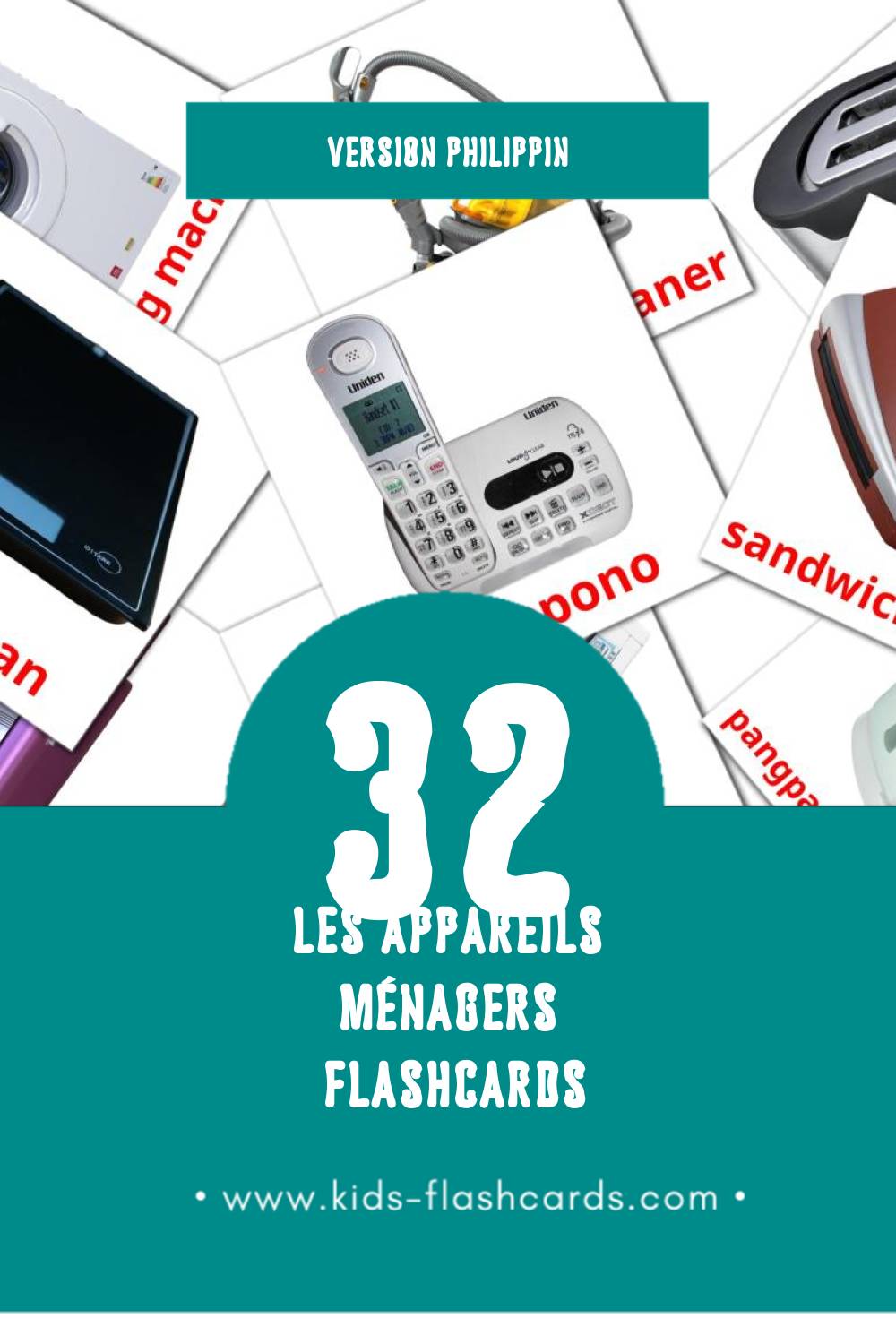 Flashcards Visual Gamit sa bahay pour les tout-petits (32 cartes en Philippin)