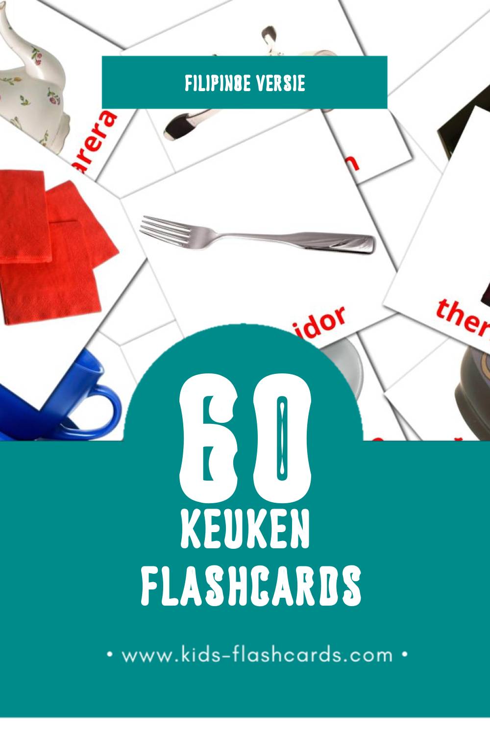 Visuele Kusina Flashcards voor Kleuters (60 kaarten in het Filipino)