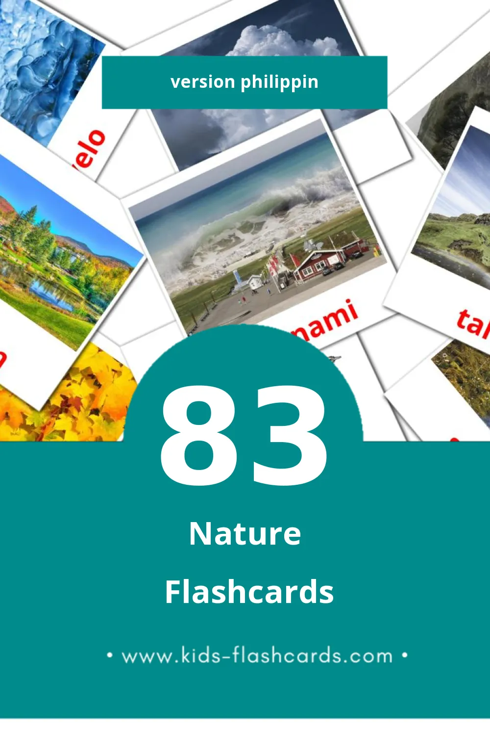 Flashcards Visual Kalikasan pour les tout-petits (83 cartes en Philippin)