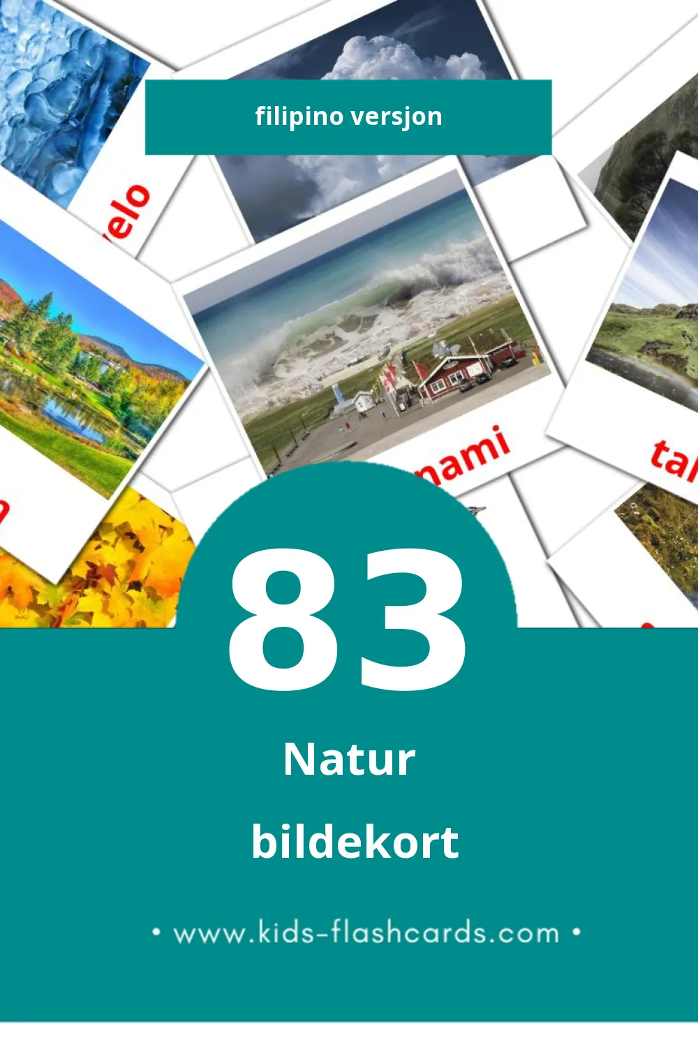 Visuelle Kalikasan bildekort for småbarn (83 kort på Filipino)