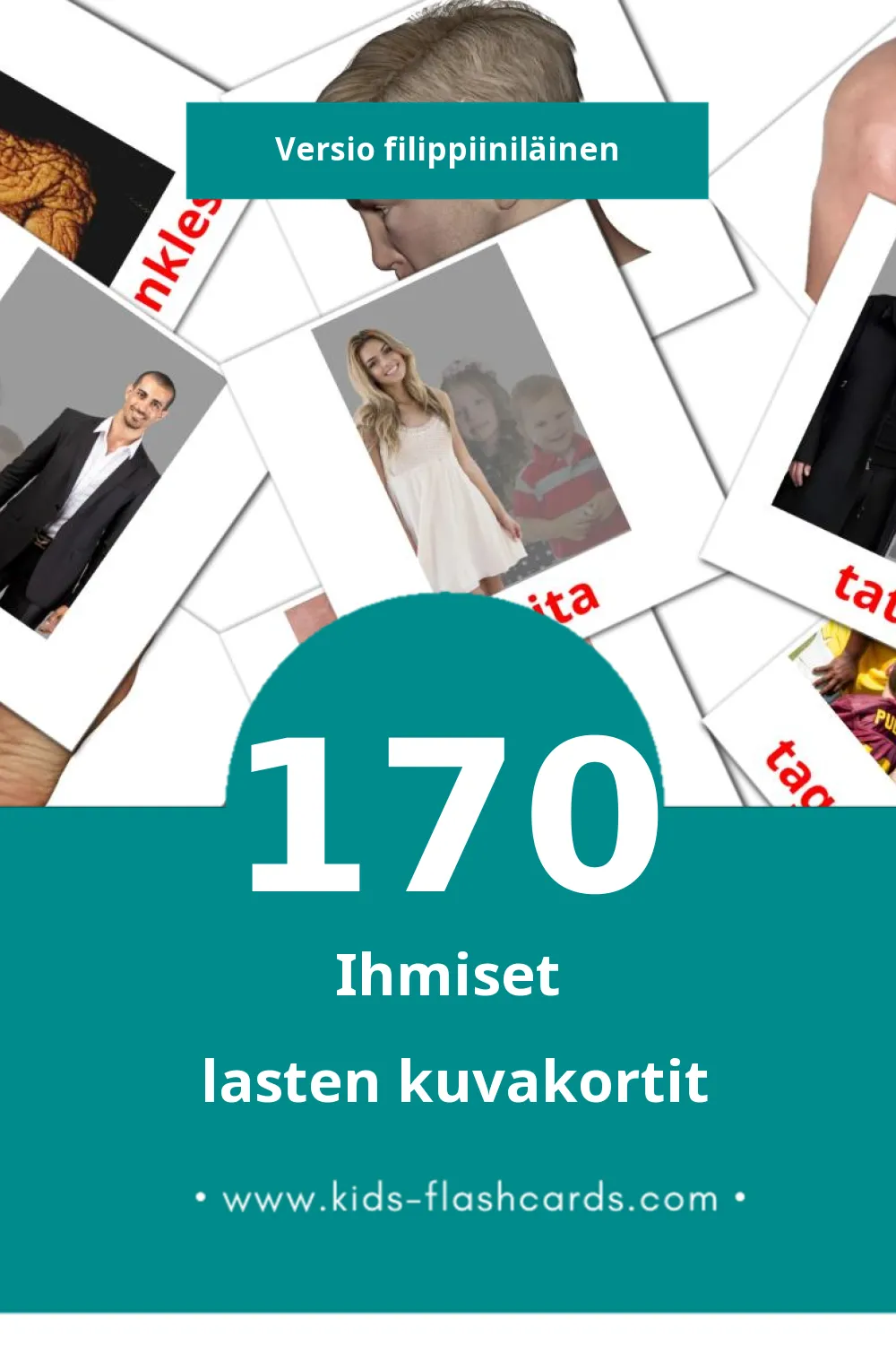 Tao lasten kuvakortit pikkulapsille (170 korttia Filippiiniläiseksi)