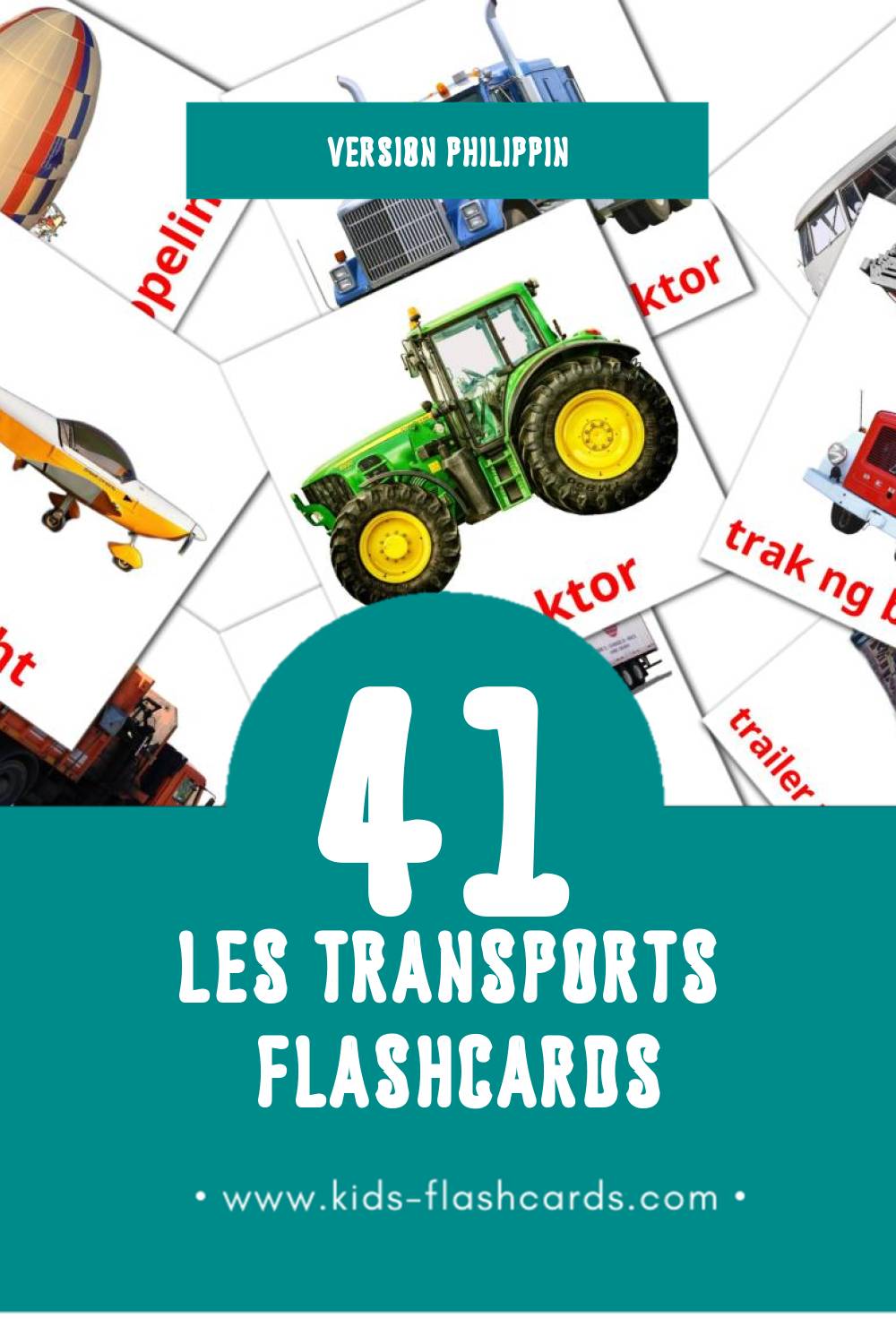 Flashcards Visual Transportasyon pour les tout-petits (28 cartes en Philippin)