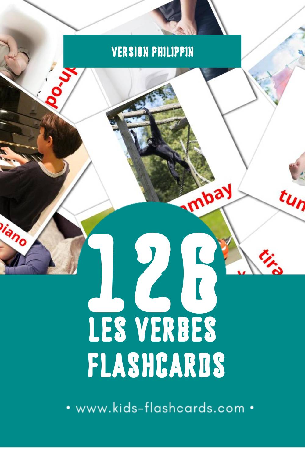 Flashcards Visual Salita pangkilos pour les tout-petits (126 cartes en Philippin)