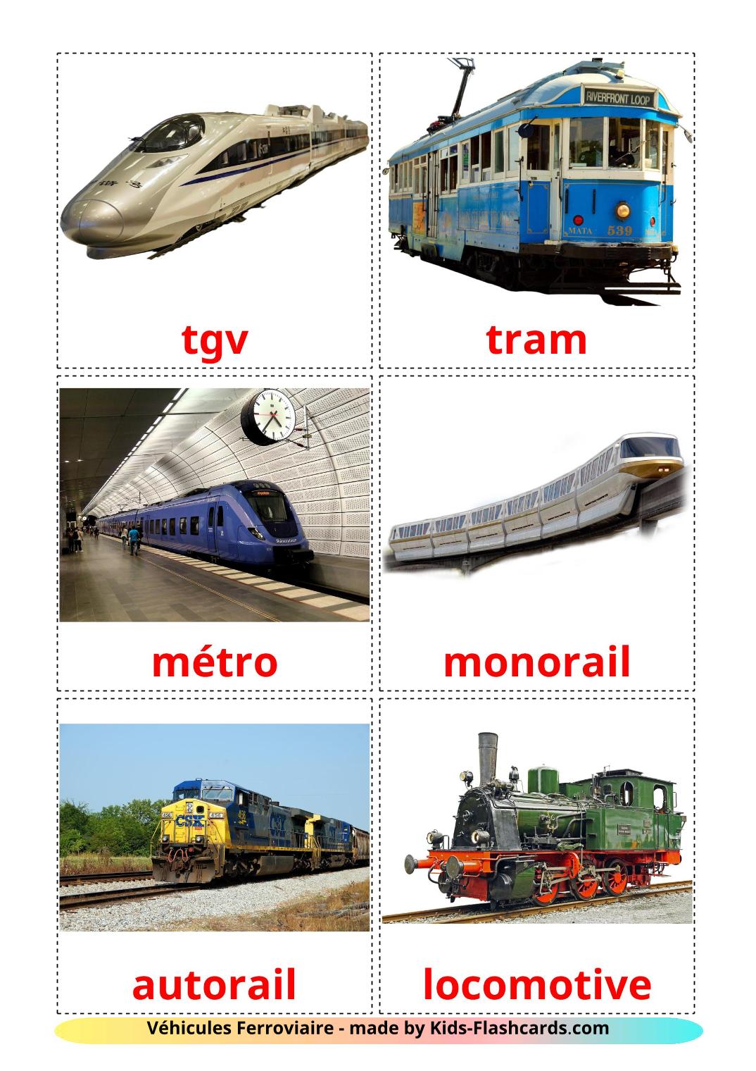 Rail transport - 18 Free Printable french Flashcards 