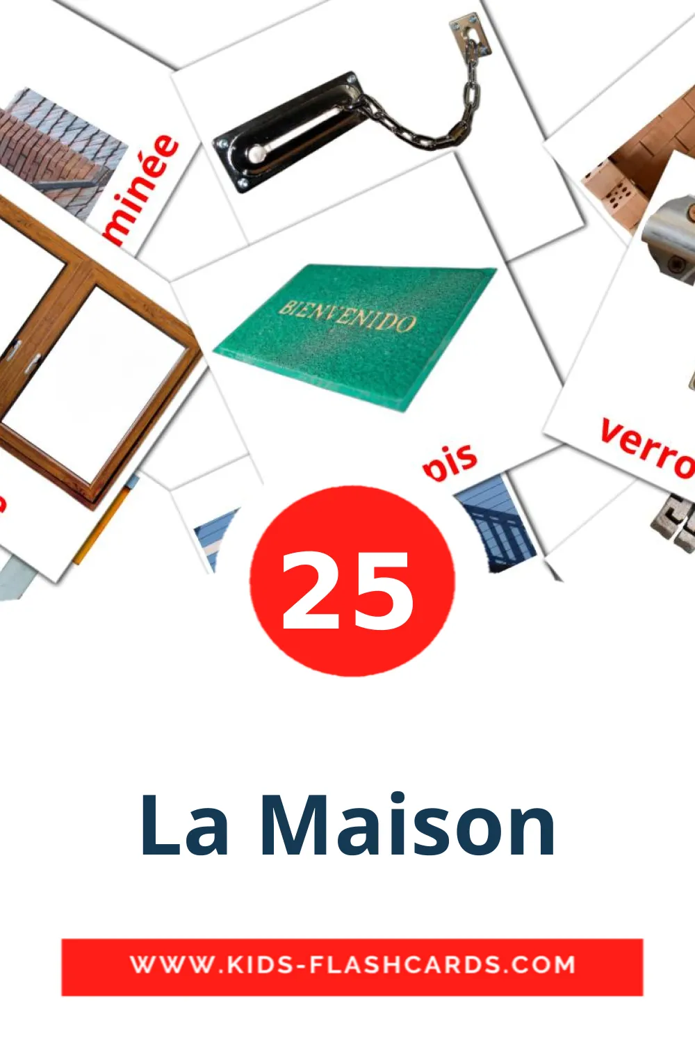 25 cartes illustrées de La Maison pour la maternelle en français