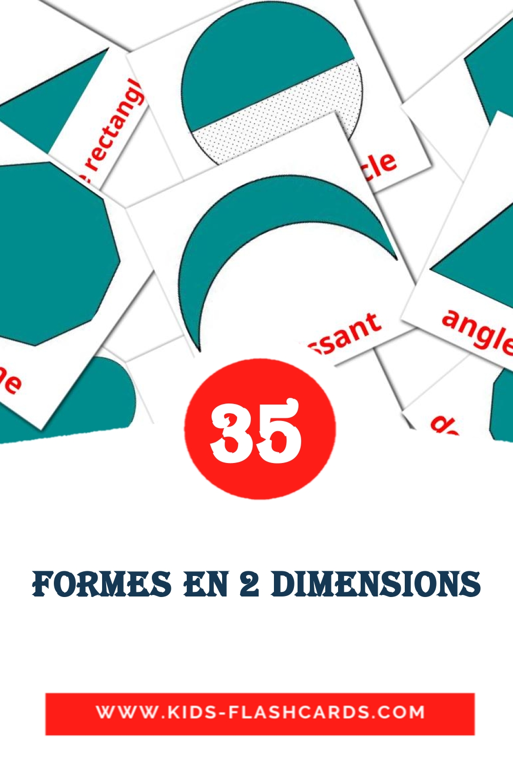Formes en 2 Dimensions на французском для Детского Сада (35 карточек)