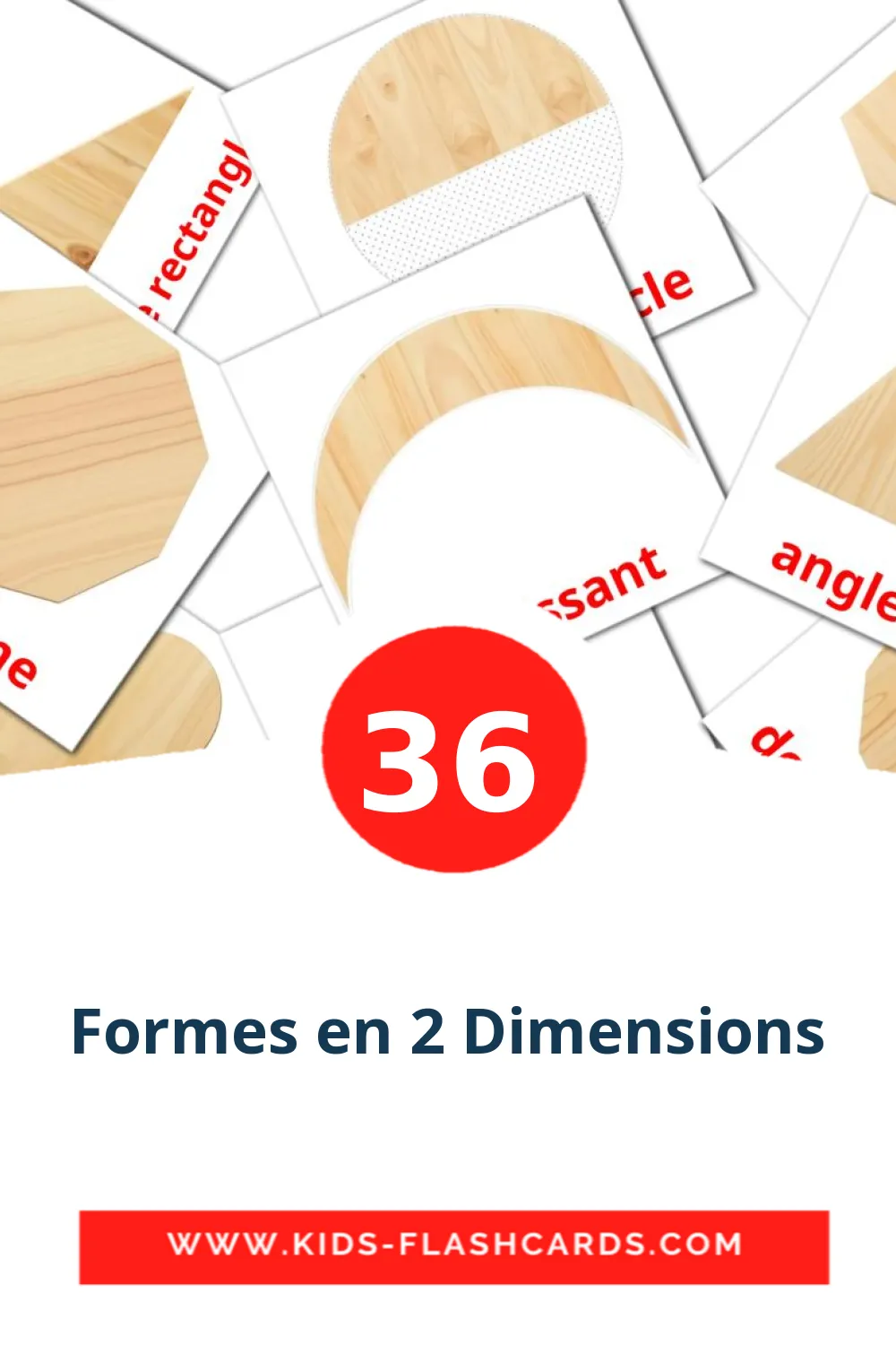 36 carte illustrate di Formes en 2 Dimensions per la scuola materna in francese