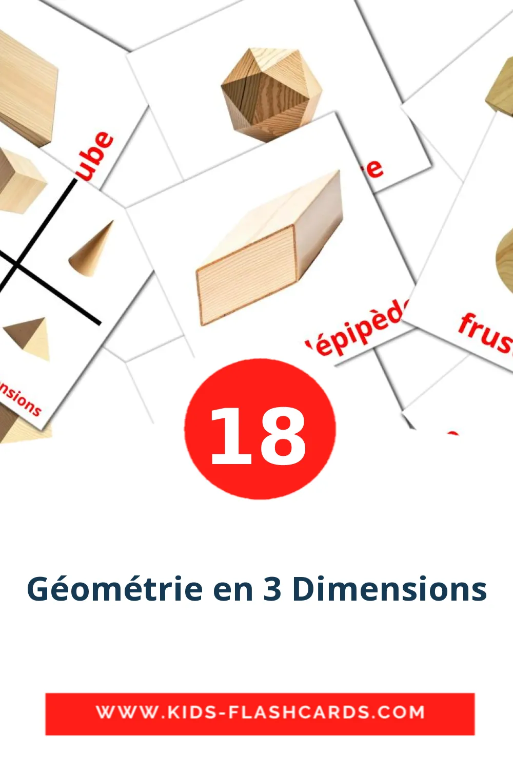 18 tarjetas didacticas de Géométrie en 3 Dimensions para el jardín de infancia en francés