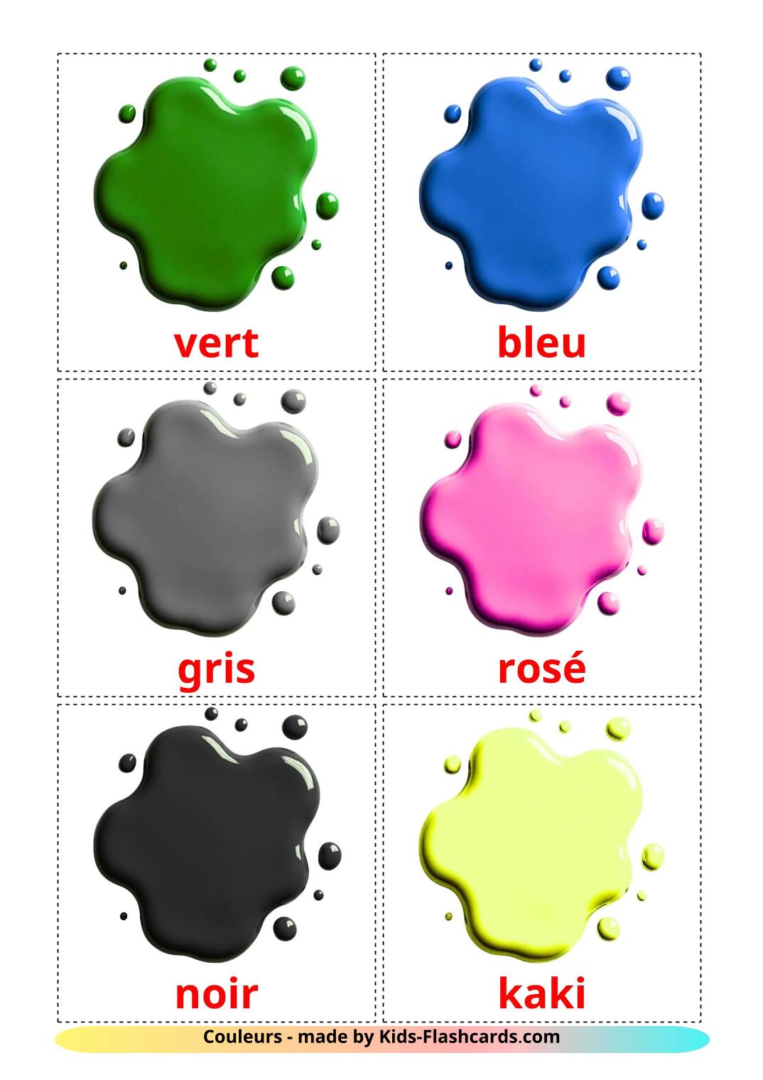 21 FREE Colors Flashcards | PDF | French Words