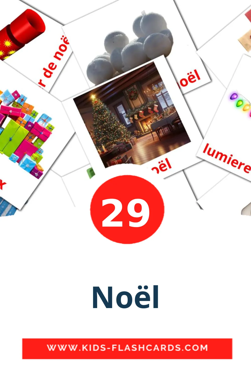 29 cartes illustrées de Noël pour la maternelle en français