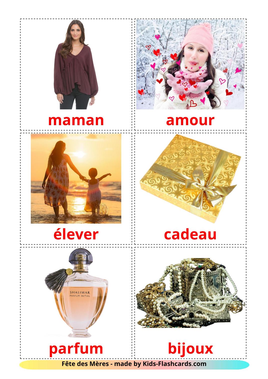 Mother's day - 25 Free Printable french Flashcards 
