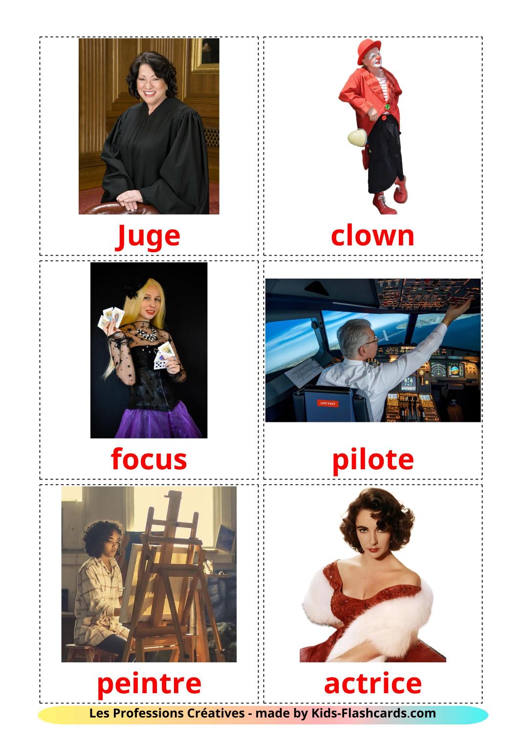 Professions - 36 Free Printable french Flashcards 