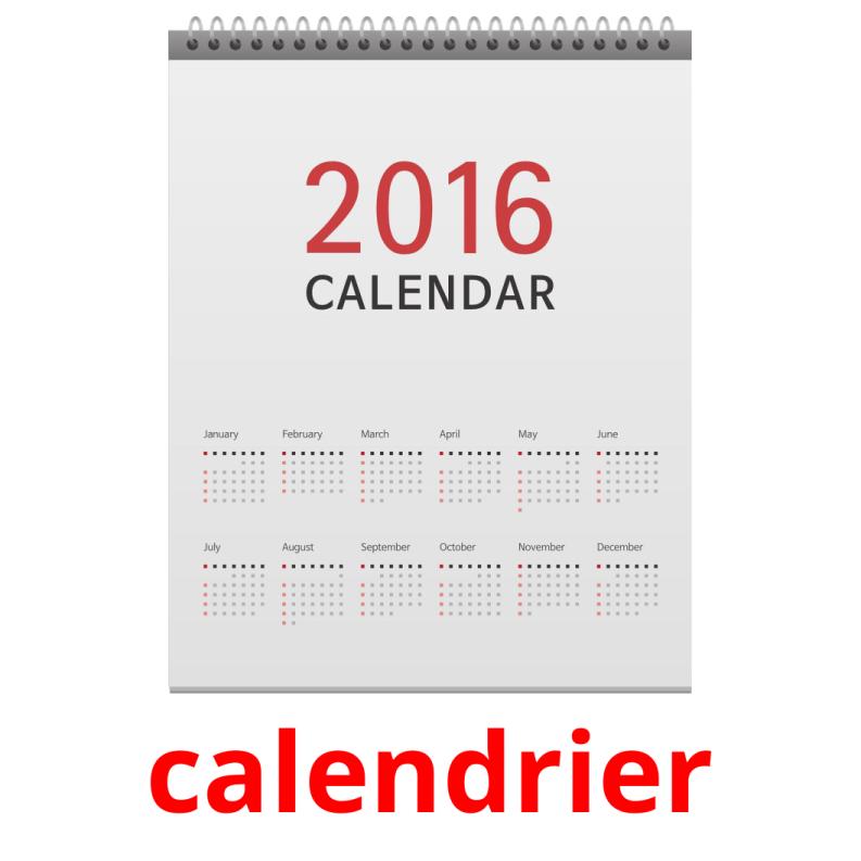 calendrier picture flashcards