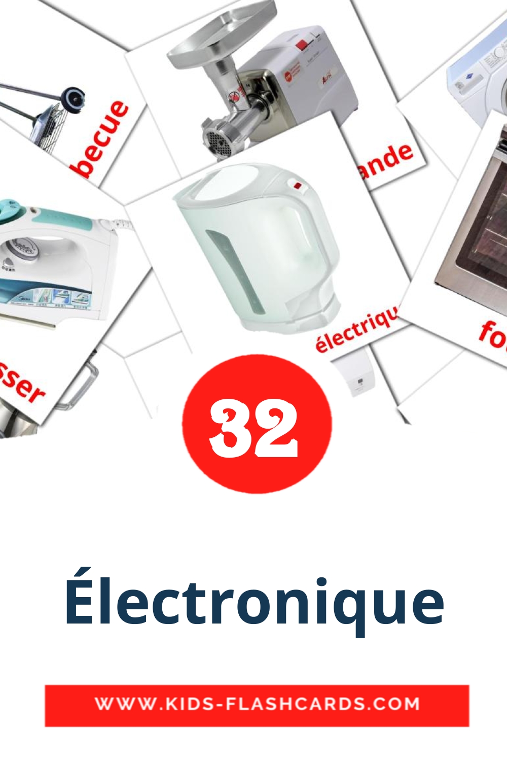 32 cartes illustrées de Électronique pour la maternelle en français