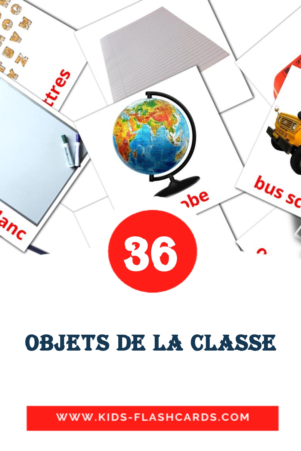 36 Objets de la classe Picture Cards for Kindergarden in french