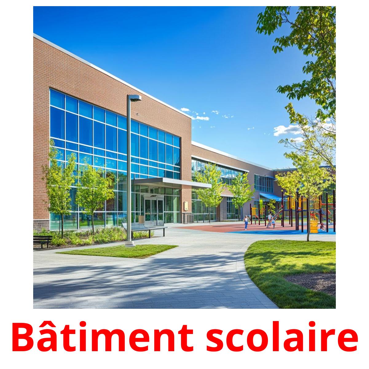 Bâtiment scolaire cartes flash