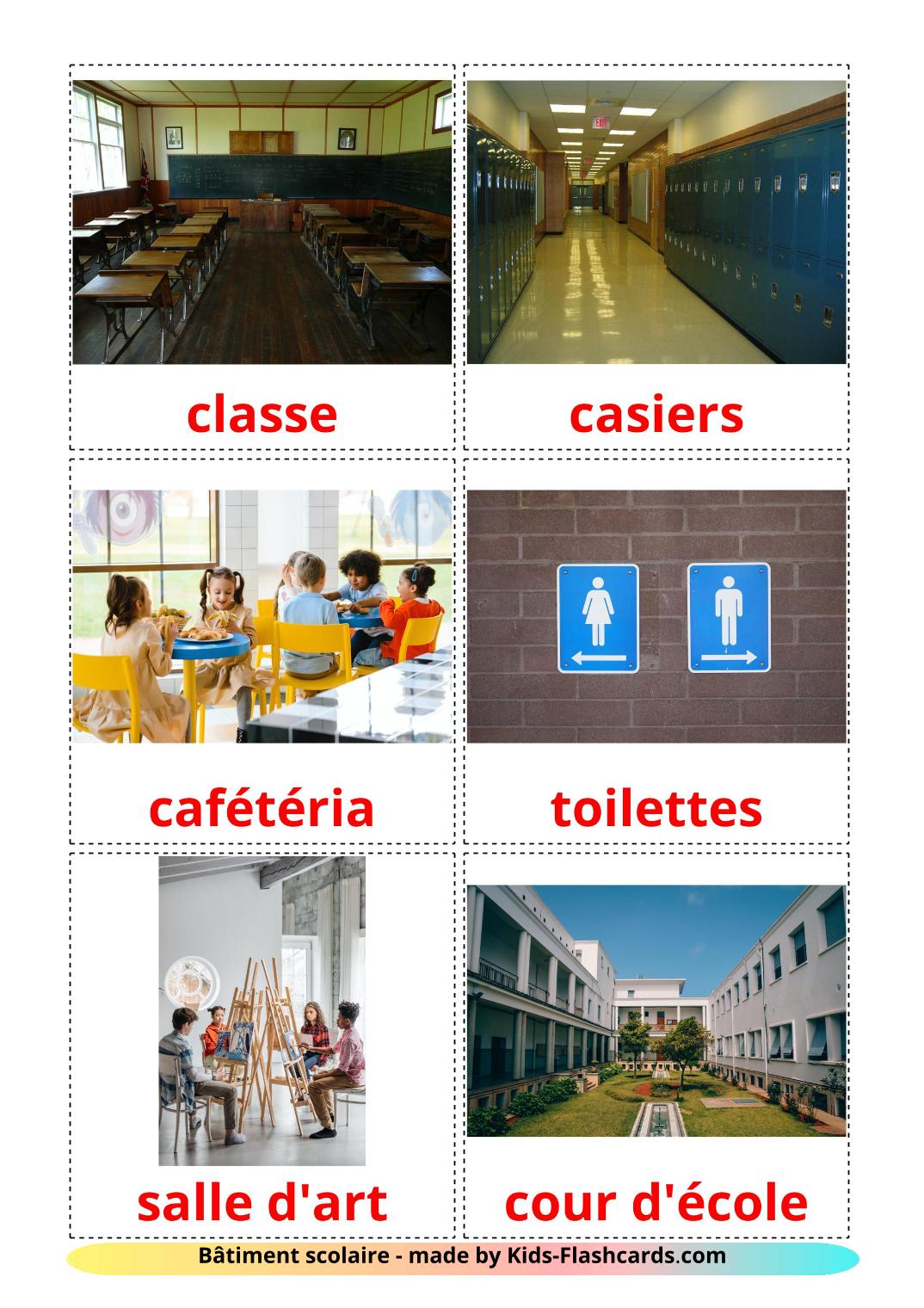 School building - 17 Free Printable french Flashcards 