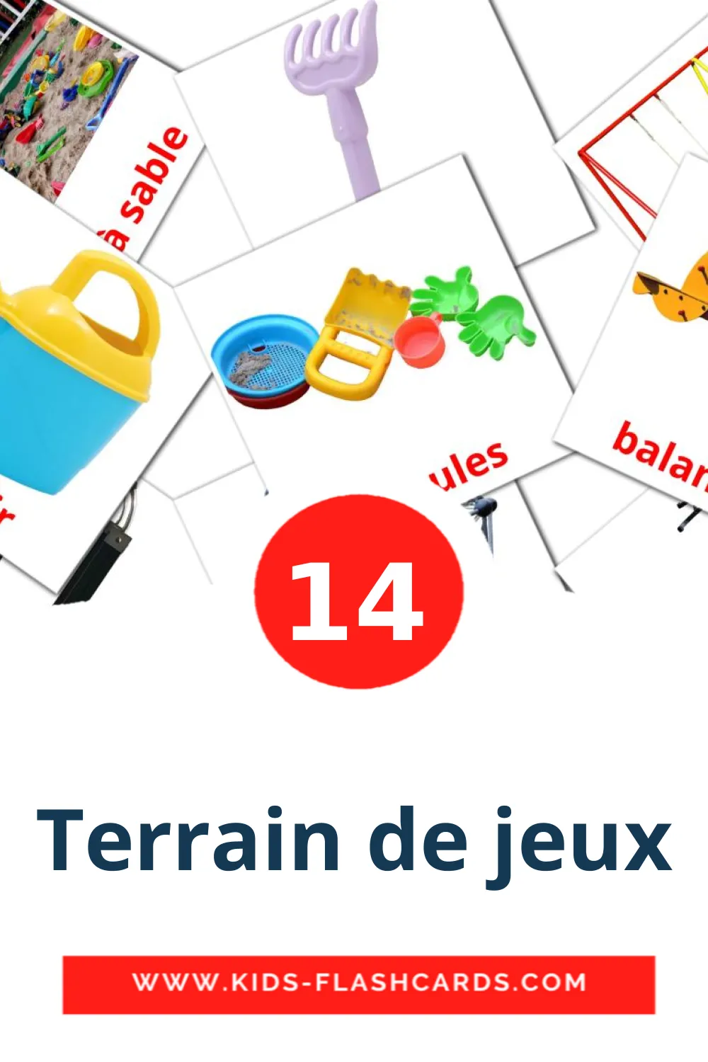 14 Terrain de jeux Picture Cards for Kindergarden in french