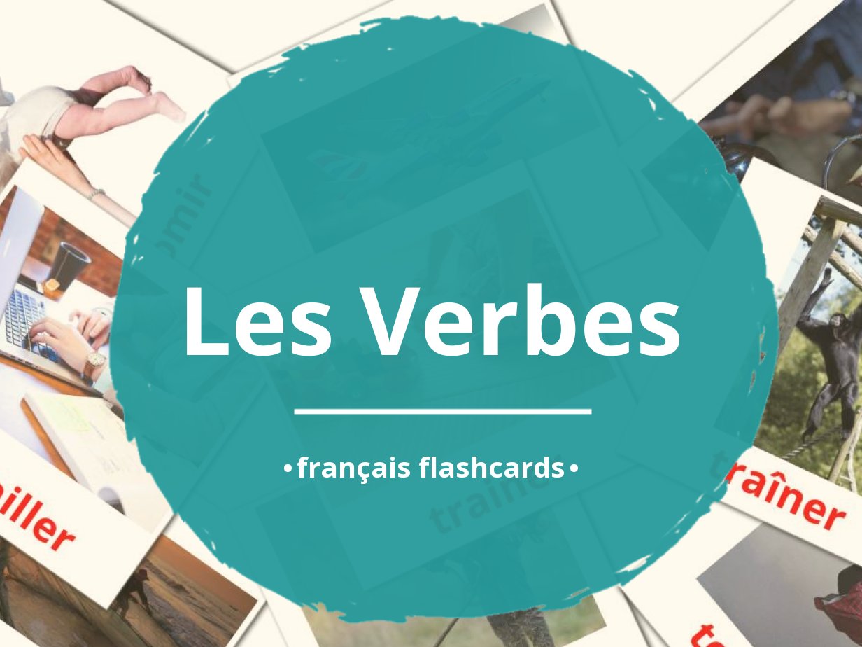 Verbes Flash Cards Volume 1. 40 Cartes Photo Éducatives pour Le