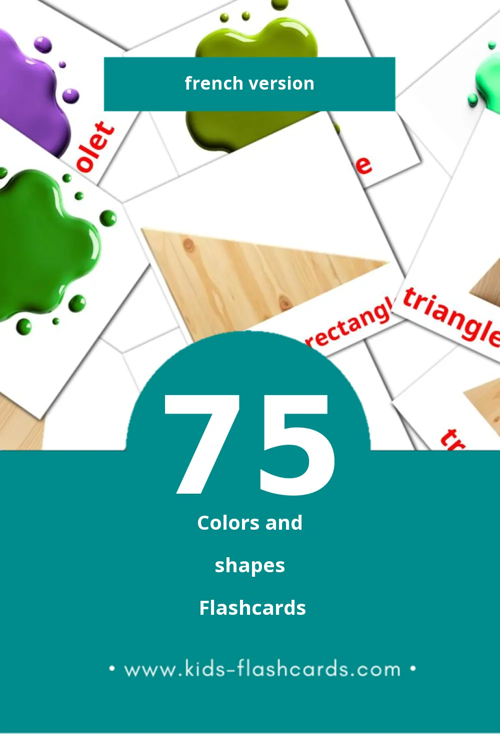 Visual Les Formes et Les Couleurs Flashcards for Toddlers (75 cards in French)