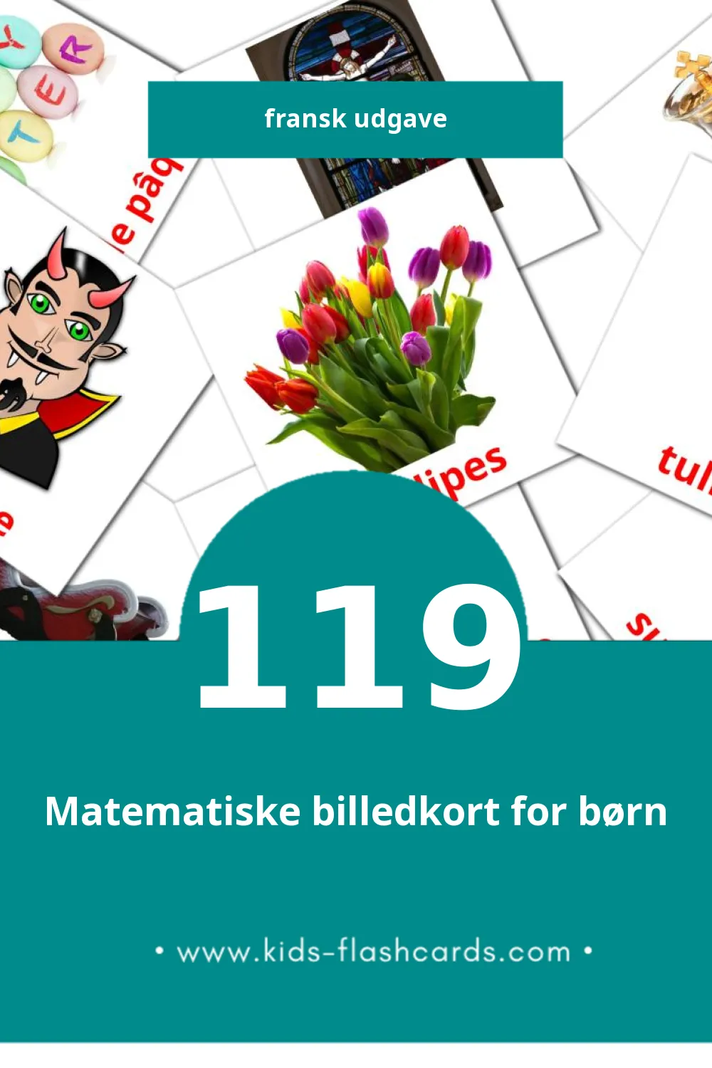 Visuelle billedkort for børn om Les Vacances til småbørn (119 kort på Fransk)