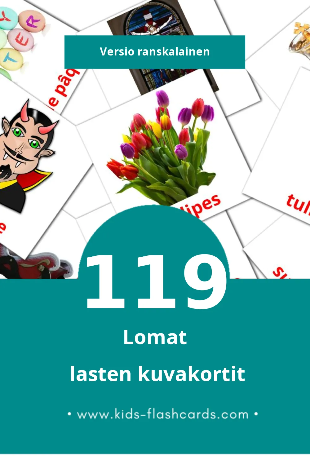 Les Vacances lasten kuvakortit pikkulapsille (119 korttia Ranskalaiseksi)
