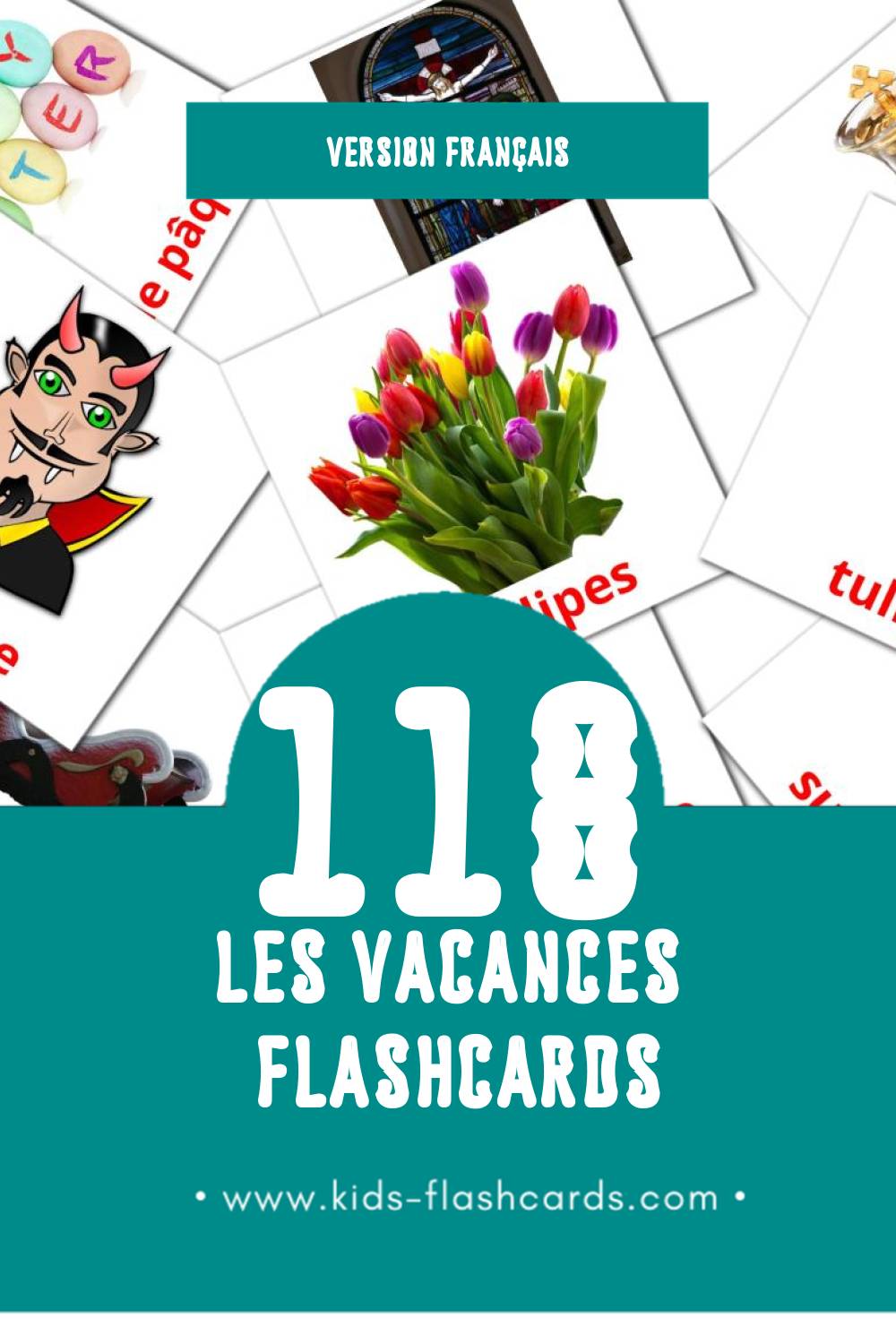 Flashcards Visual Les Vacances pour les tout-petits (118 cartes en Français)