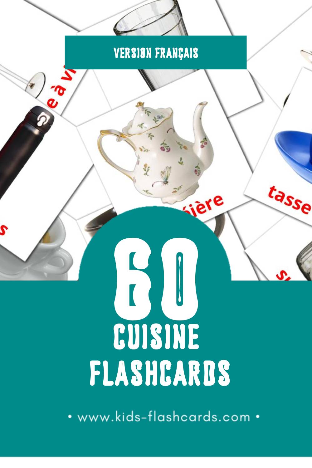 Flashcards Visual Cuisine pour les tout-petits (60 cartes en Français)