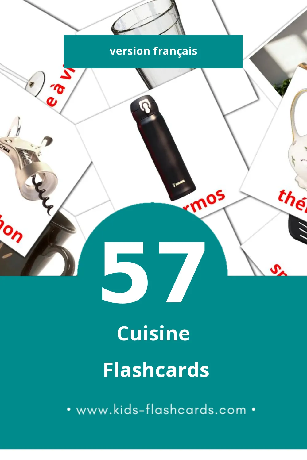 Flashcards Visual Cuisine pour les tout-petits (57 cartes en Français)