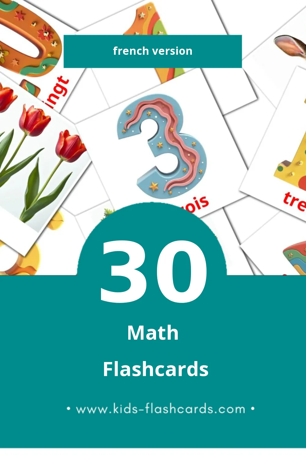 Visual Math Flashcards for Toddlers (30 cards in French)