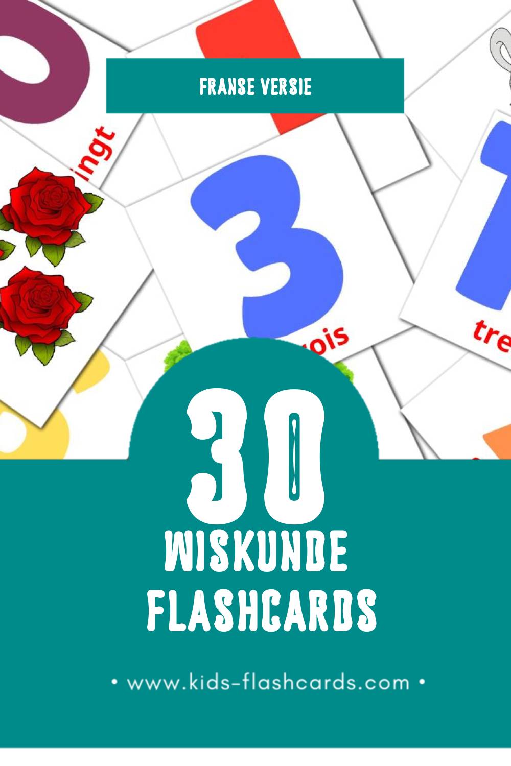 Visuele Math Flashcards voor Kleuters (30 kaarten in het Frans)